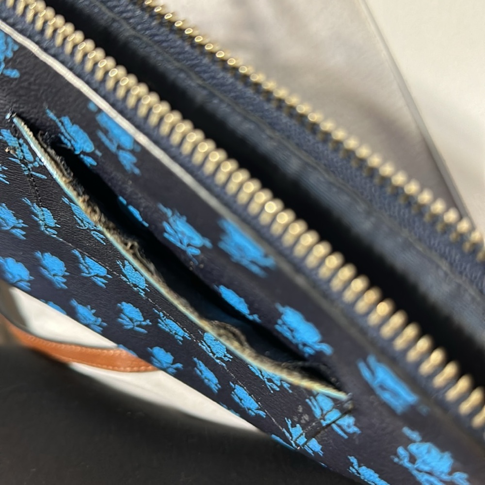 Coach Badlands Blue Midnight Floral East West Pop Out Pouch Crossbody Bag - Picture 14 of 14